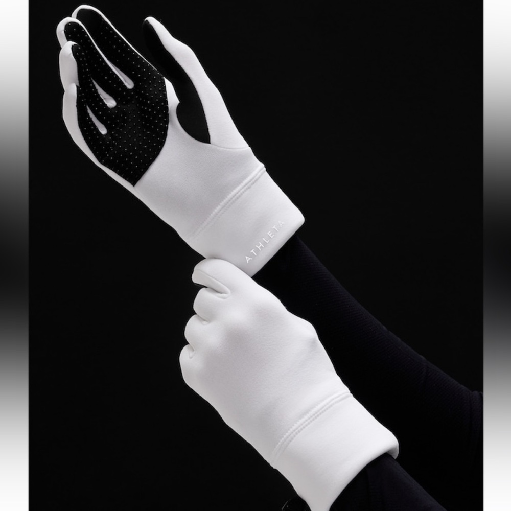 Athleta White Soft Shell Tech-Enabled Gloves Nwt - image 2